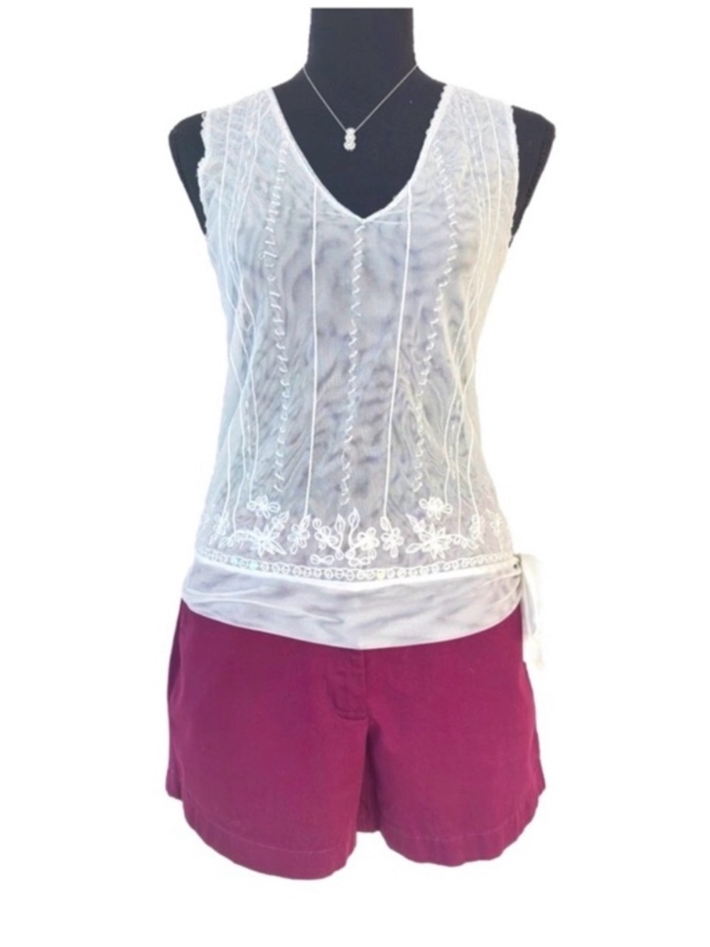 J. CREW ~ Cranberry Medium Rise Zip Up Chino Shorts Pockets Casual Date Lunch